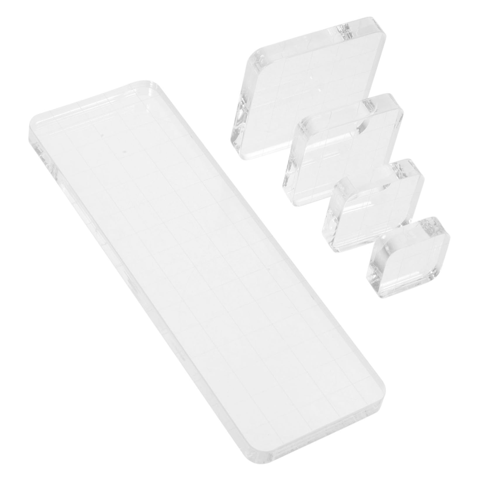 DIYEAH Acrylic Stamping Blocks Set 5 Pieces Stamping Blocks for DIY Craft Projects