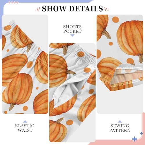 Boys' Pants Orange Pumpkins with Dots Long Bottoms Jogger Pants Elastic Waist Trousers with Pockets S-XL4