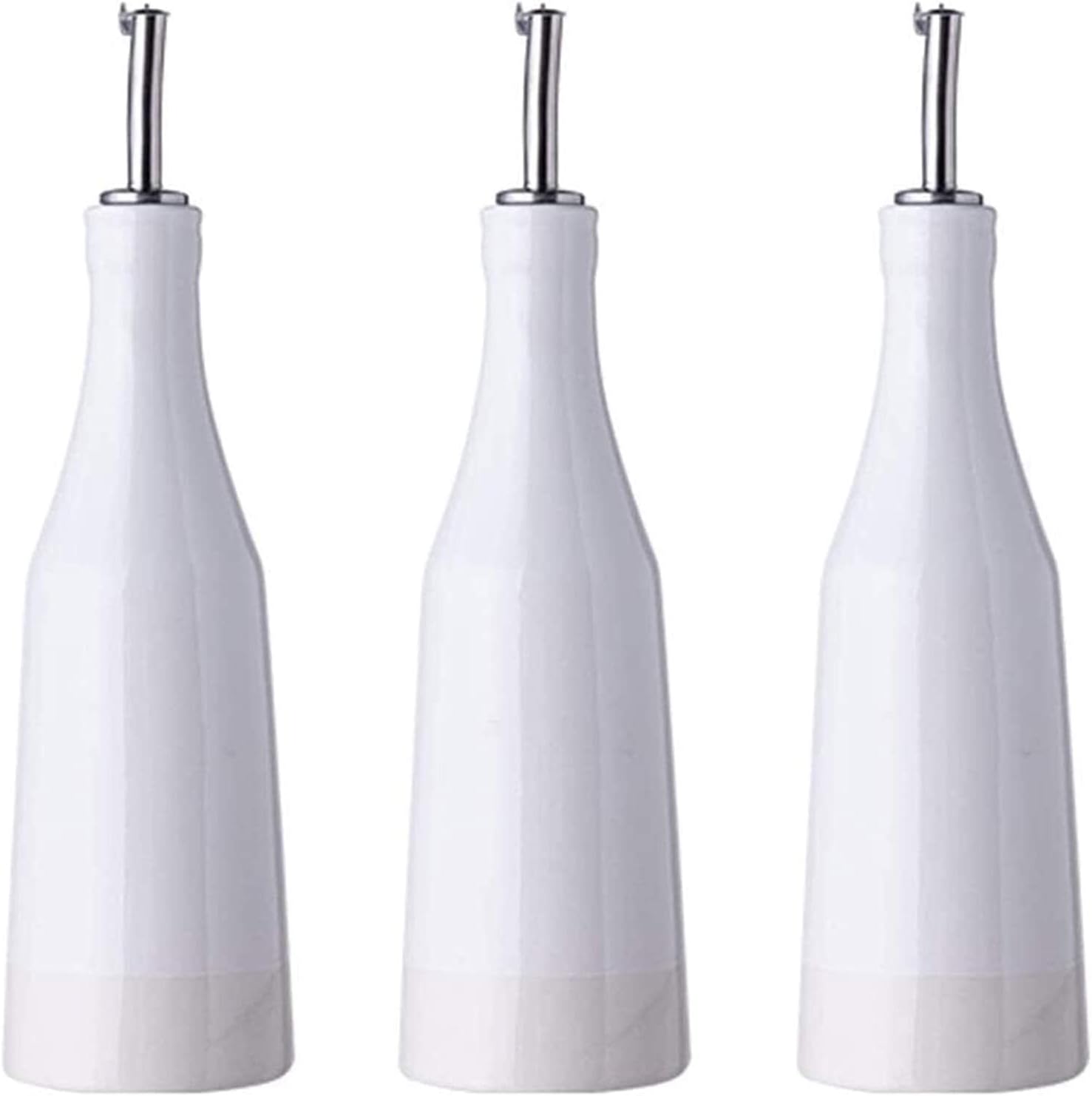 Oil and Vinegar Cruet Olive Oil Dispenser Bottle for Kitchen -Cooking Container Bottle White Ceramic Olive Oil Dispenser Kitchen Liquid Dispenser/B
