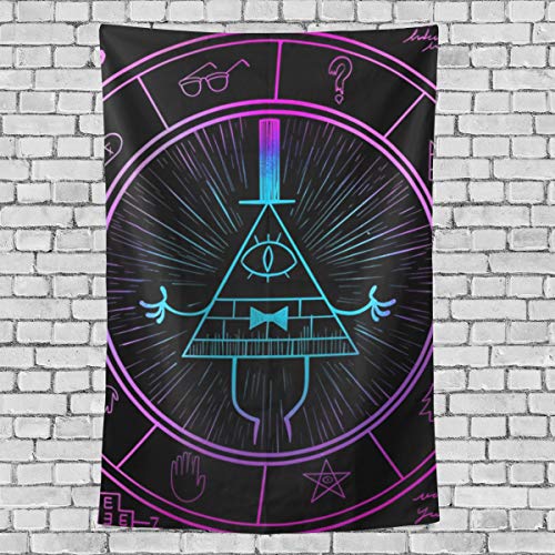 DEYYA Bill Cipher Wheel Zodiac Tapestry Wall Hanging Home Wall Art Decorative for Living Room Table Throw Bedspread 60x51 Inches