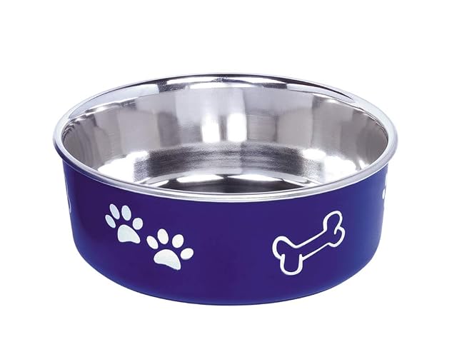 Nobby Fusion - Cuenco de Acero Inoxidable Antideslizante (16 cm, 0,94 L), Color Azul