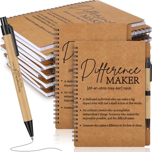 Carnet à spirale avec stylos en vrac | Cadeau pour enseignant, chef et infirmière