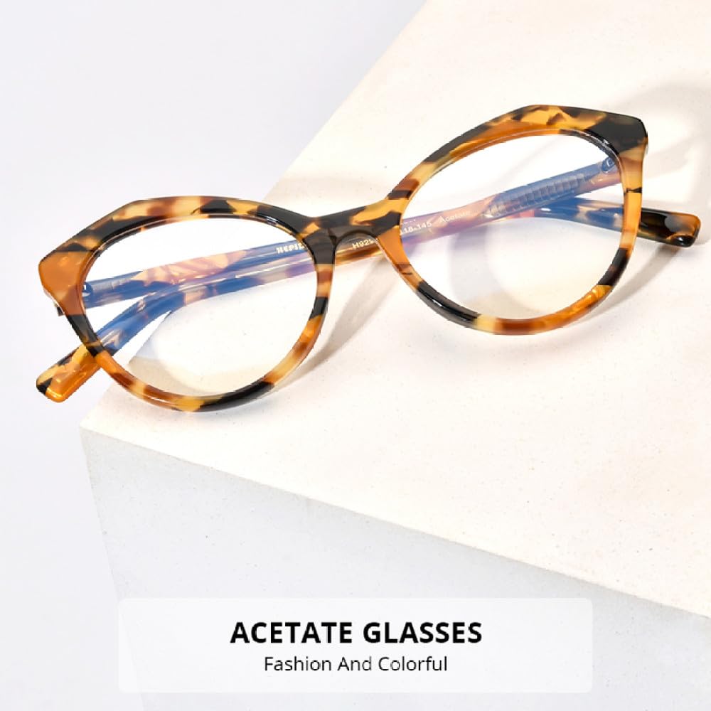 MUTYNE Montura de gafas de acetato multicolor para mujer, gafas de ojo de gato, gafas de ojo de gato