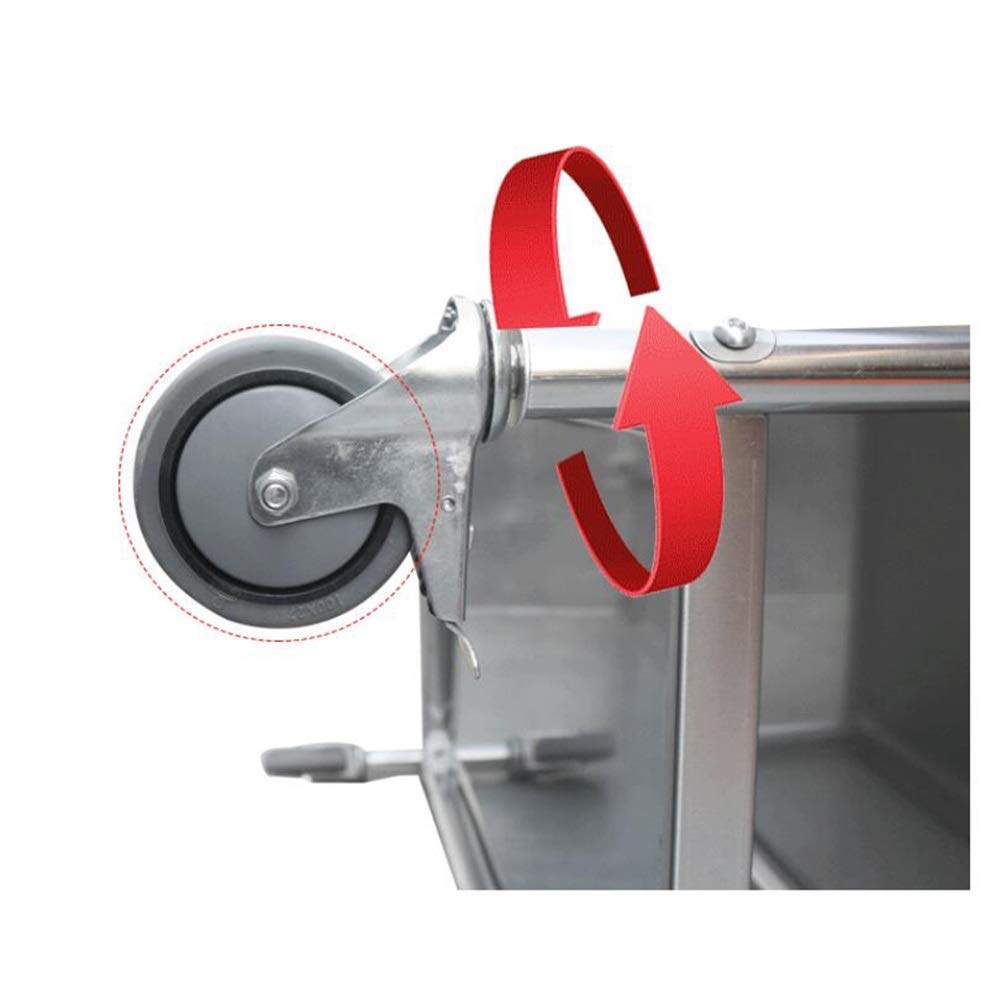Carrelli Portavivande Multifunzione, Carrelli per Ristoranti E Magazzini, con Maniglia in Acciaio A 3 Strati, Multifunzione, Facili da Pulire, 3 Dimensioni, Cuc,Silver-85X45X92Cm