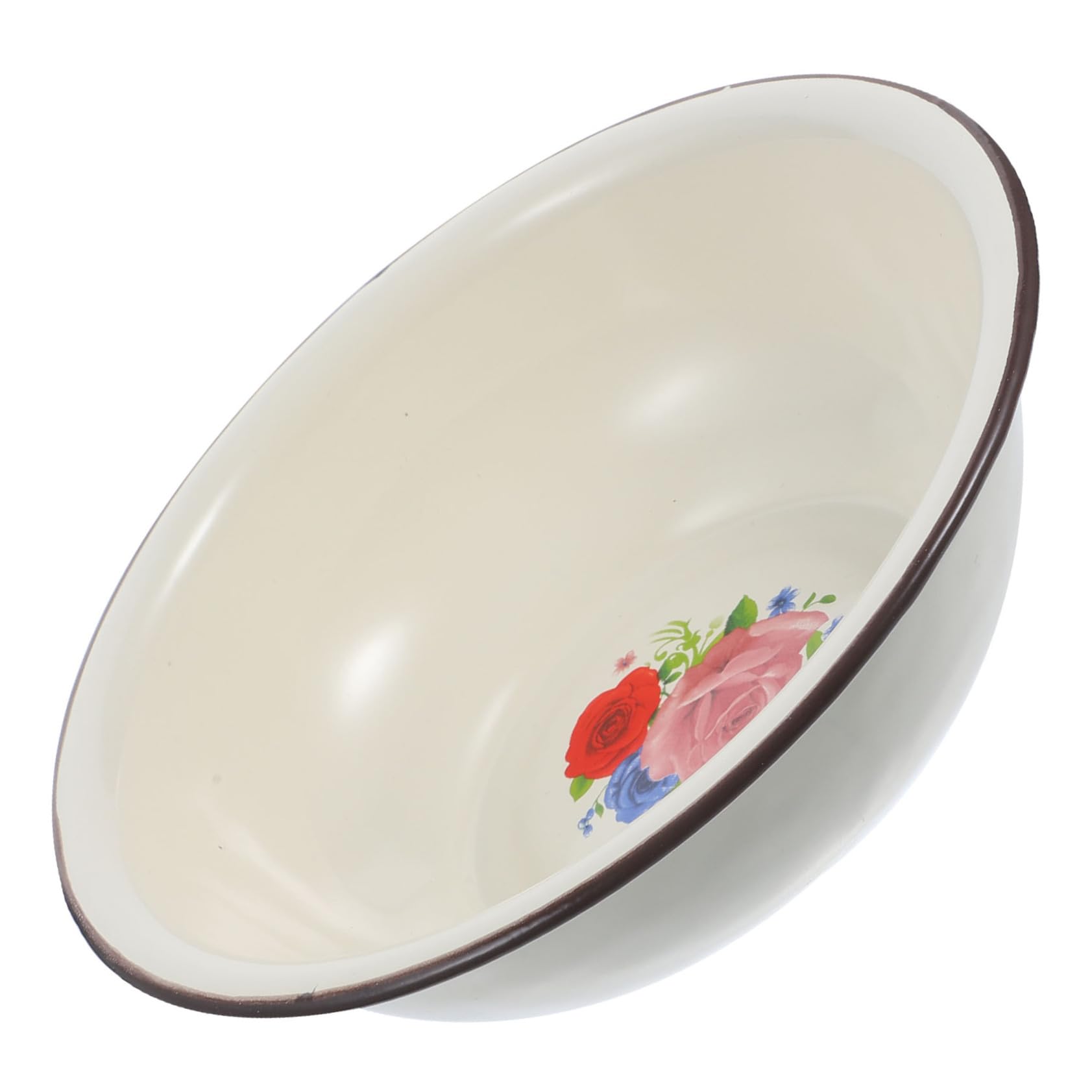 Lavabo de esmalte blanco cuenco antideslizante PRETYZOOM utensilio de cocina practico