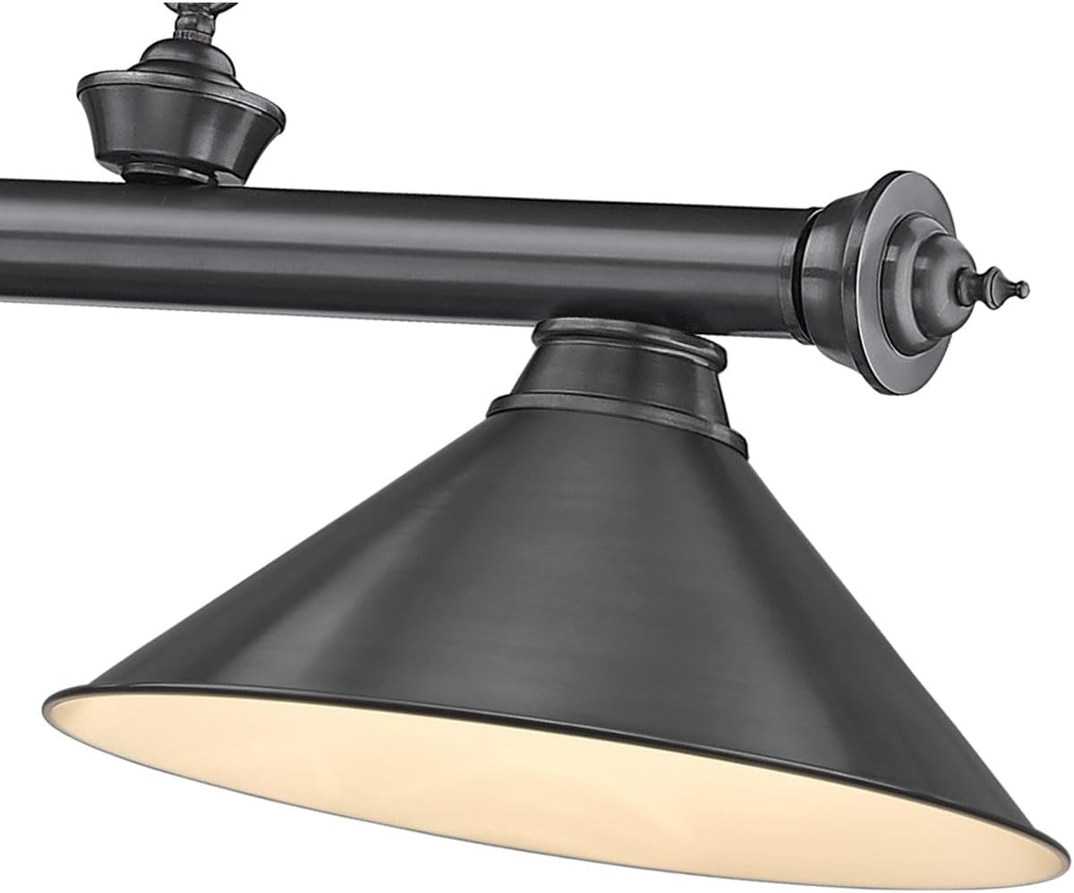 Z-Lite 2306-3BP-BP15 Cordon Billiard Pendant, 3-Light 180 Total Watts, Bronze Plated