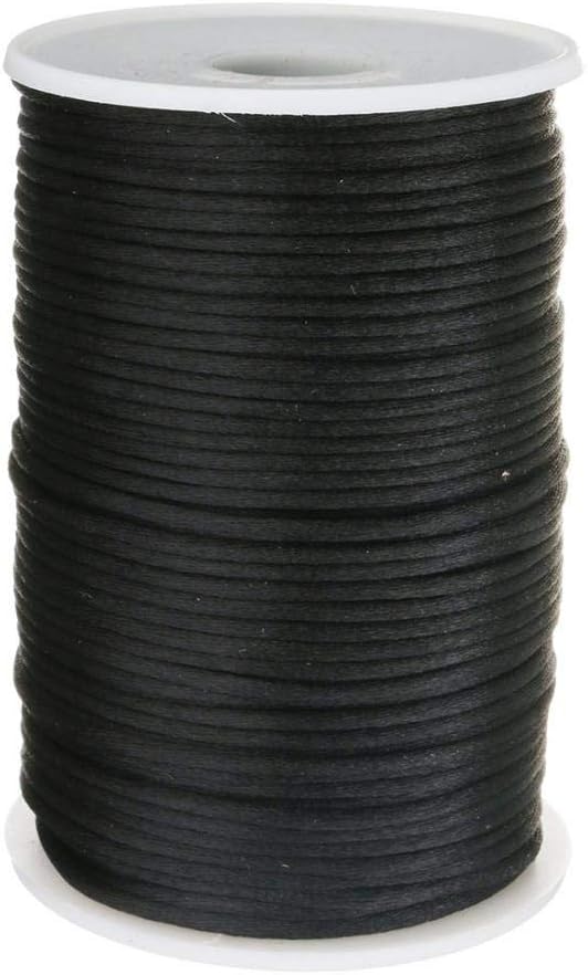 100 Yards/Roll Braided Nylon Cord 2mm Different Color for Aluminum Blind Shade, Gardening Plant and Crafts (Black)