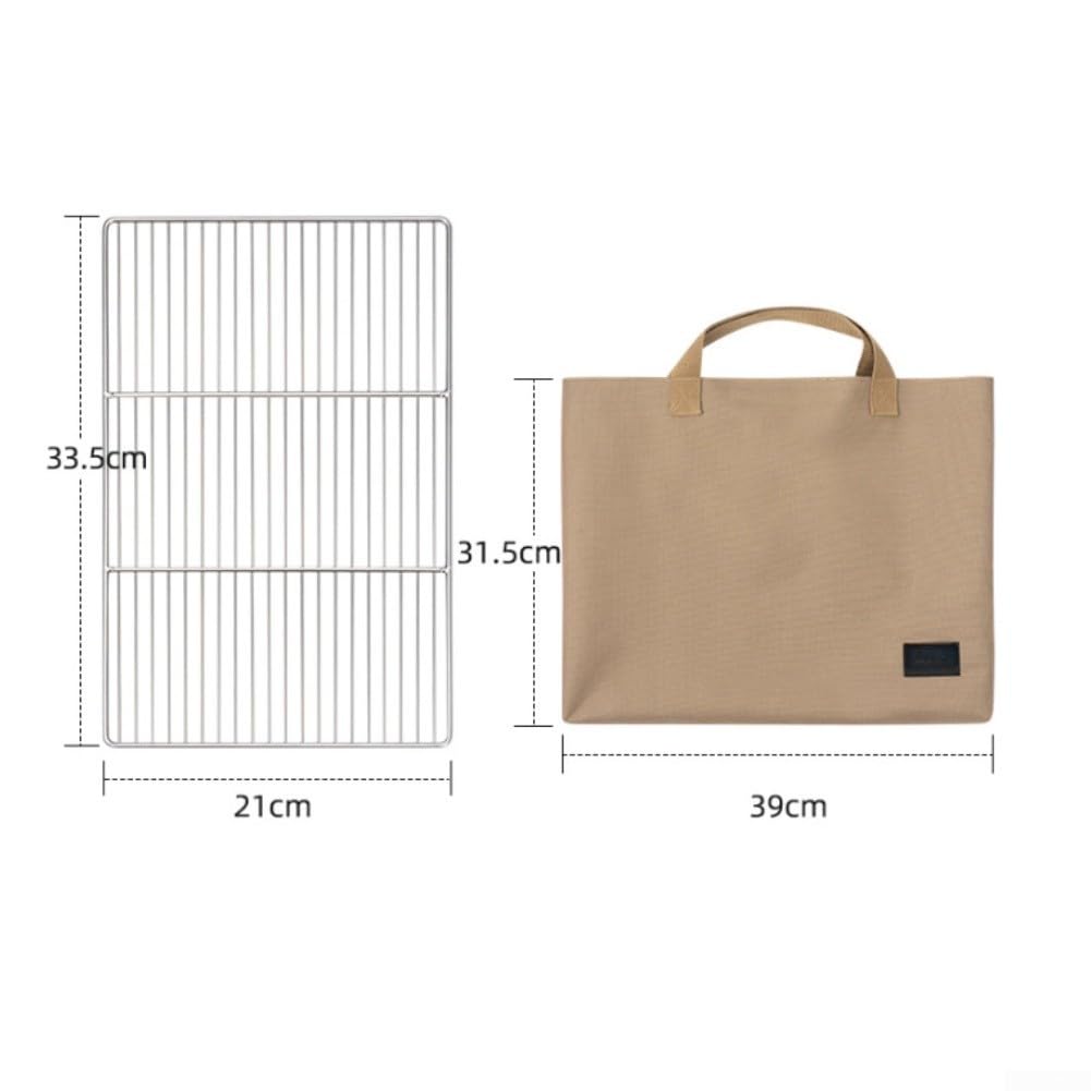 Parrilla plegable de camping para mesa IGT, barbacoa portátil de carbón de acero inoxidable con configuración rápida para senderismo, picnic, jardín, 38 x 28 cm
