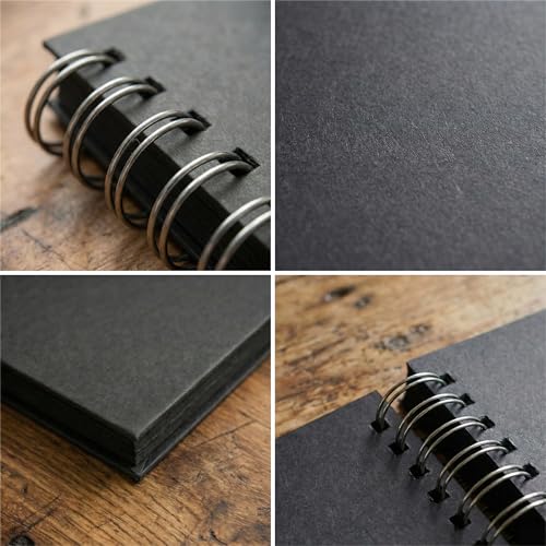 Image of Zaslan Scrapbook Album, 56 Pages /28 Sheets, 240 Gsm Thick Black Paper, Photo Album Scrapbook, Memory Book - Ideal for Your Scrapbooking Albums Art & Craft Projects (8.5 x 8.5 Inch)