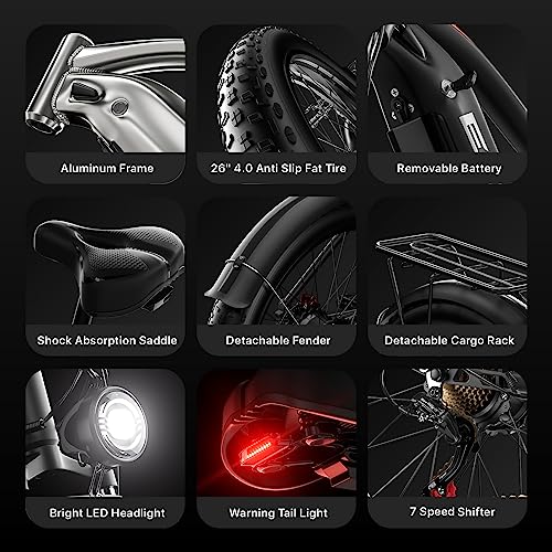 Electric Mountain Bike 26'' Dual Motor 1500W 48V 18A Ebike For Adult, 35Mph Throttle Ebike, Pedal Assist 70 Mileage Electric Moped, 35° Uphill Hydraulic Brake Fat Tire E Bicycles For Hilly Terrain #TOP3