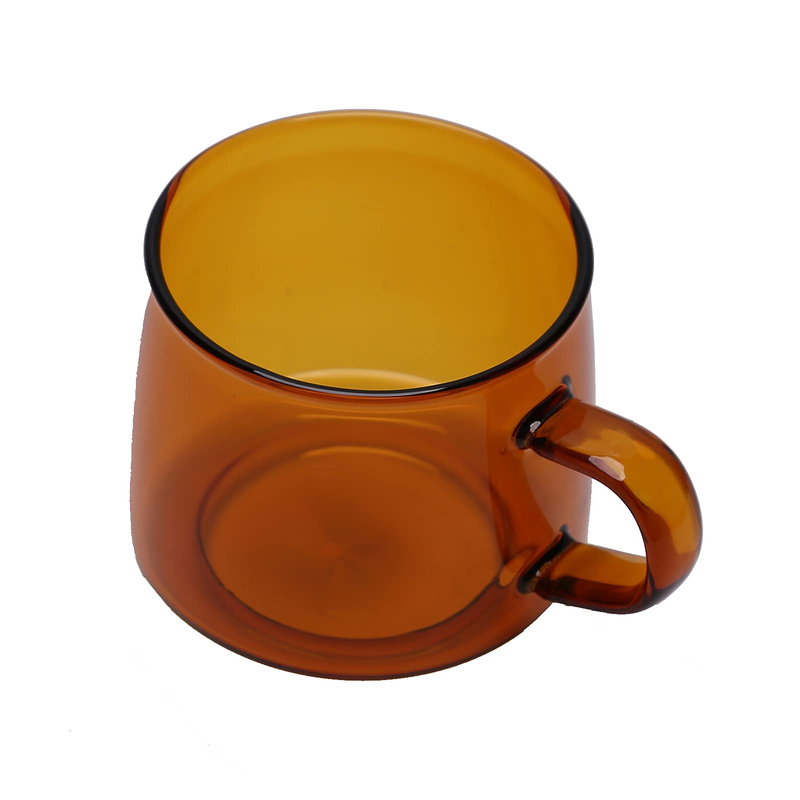 CHICIRISCoffee Cup, 350ml Glass Coffee Cup Crystal Coffee Mug with Handle High Temperature for Home(Amber)