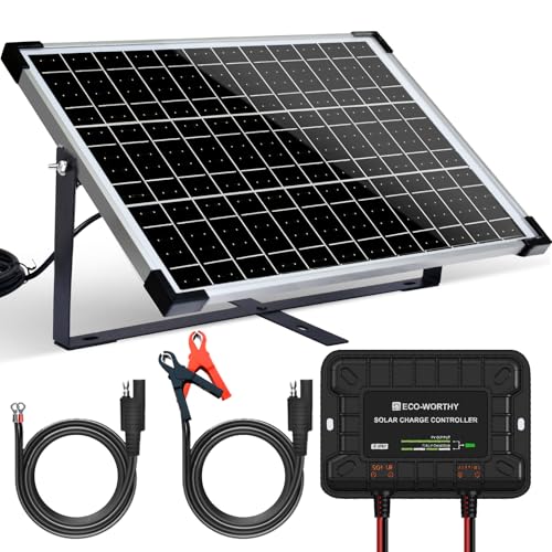 ECO-WORTHY Kit Panneau Solaire 25W 12V Mono : 25W Panneau Solaire...