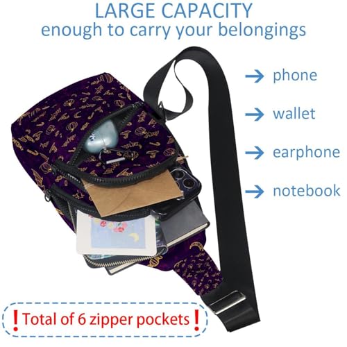 Bolso bandolera con diseño de pavo real, mochila de pecho impermeable y unisex 6