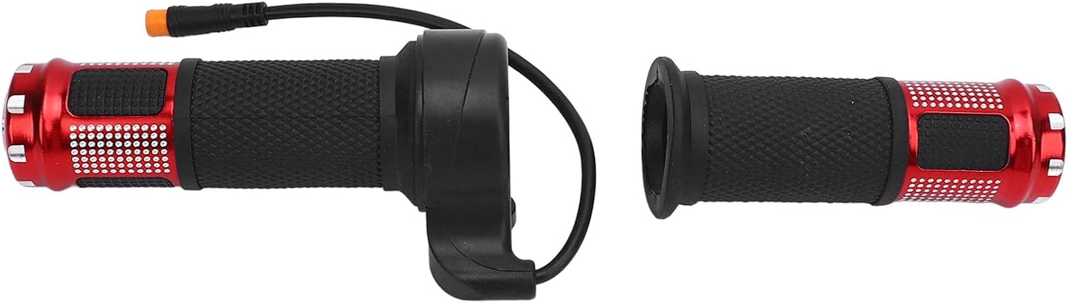 Vikye Twist Throttle Grip for Electric Bike, Full Twist Throttle Handlebar for Waterproofing Accelerators Compatible for SmartGyro Scooters (Red)