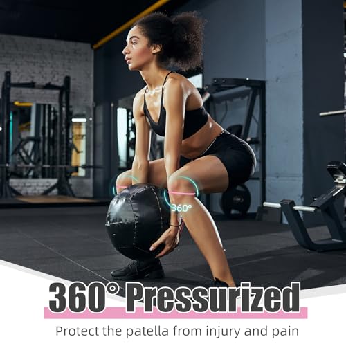 Image of Foilswirl Silicone Patella Knee Band for Basketball Patella Tendon Support Knee Pain Running Tendon Brace Support Strap(2,Pink,M)