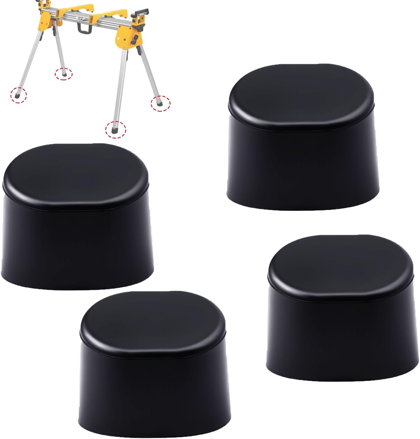 4 PCS N074647 Table Saw Stand Foot Rubber Pad Replacement Fit for Dewalt DWX Series DWX723 DWX724 DWX725 DWX725B Table Saw Accessories Anti-slip Textures Fits Tightly Improve Stability Black