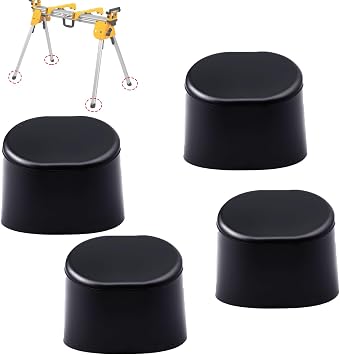 4 PCS N074647 Table Saw Stand Foot Rubber Pad Replacement Fit for Dewalt DWX Series DWX723 DWX724 DWX725 DWX725B Table Saw Accessories Anti-slip Textures Fits Tightly Improve Stability Black