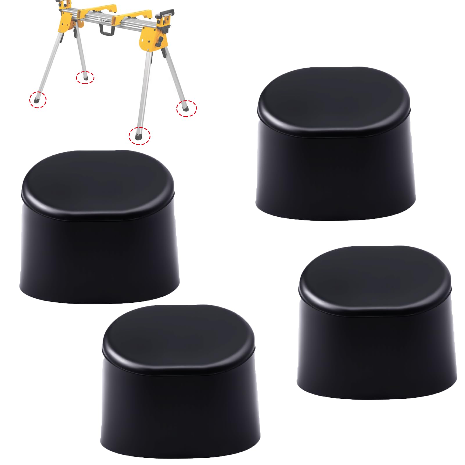 4 PCS N074647 Table Saw Stand Foot Rubber Pad Replacement Fit for Dewalt DWX Series DWX723 DWX724 DWX725 DWX725B Table Saw Accessories Anti-Slip Textures Fits Tightly Improve Stability Black