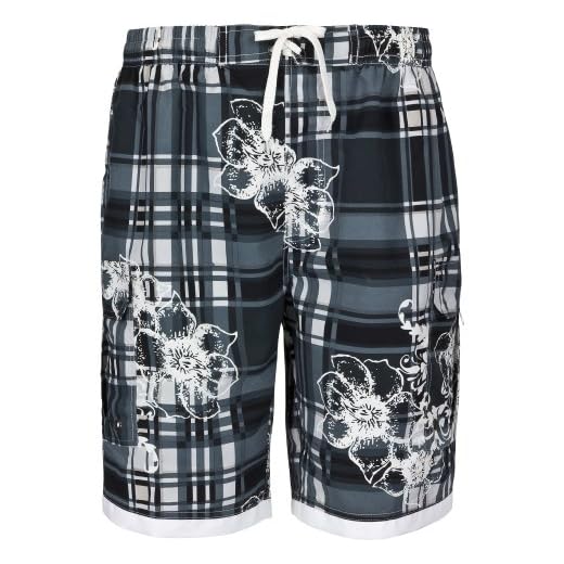 LK LEKUNI Badehose Herren Badeshorts Schwimmhose Boardshorts Kurz Sommer Schnell Trocknend Schwarz_XL 8 Bugatti® - Moderne Herren Badeshort, grau Gemustert, Größe XXXL