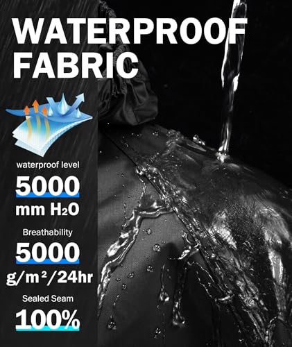 SWISSWELL Rain Suits for Men Women Waterproof Rain Gear for Fishing Heavy Duty Work Raincoat and Pants Black L