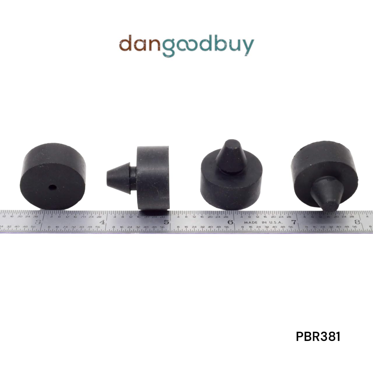 Push-in Rubber Grommet Bumper Fits 3/8" Hole - 1/2" Diameter - 1/2" Height - 1/8" Panel Thickness (24 Pack)