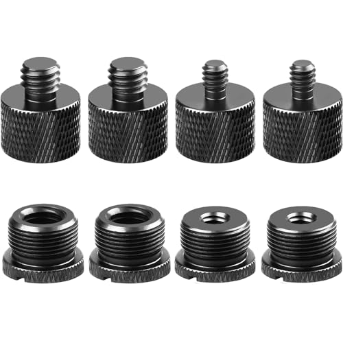 Mic Stand Adapter Set,8 Pcs Mic Thread Adapters-5/8 Female to 3/8 Male and 3/8 Female to 5/8 Male...