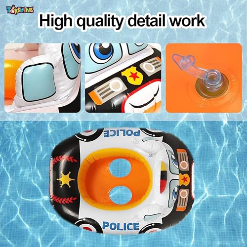 Image of Toyshine Inflatable Police Theme Swimming Pool Tub Tube Water Play Centre Toy for Kids - 78 x 58 Cms