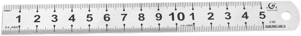 FIYA IIVVERR Stainless Steel 15cm Scale Straight Ruler Measuring Tool(Herramienta de medicin de regla recta de escala de 15 cm de acero inoxidable