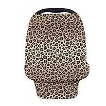 Forchrinse Leopard Cheetah Animal Print Baby Car Seat Canopy for Boys Girls - Soft Nursing Breastfeeding Cover Stroller Cover Baby Car Seat Cover