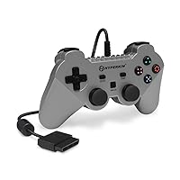 Vista 3 de Hyperkin - “Brave Warrior" Premium Wired Controller for Playstation (PS2) Console, Gamepad Controller - Silver
