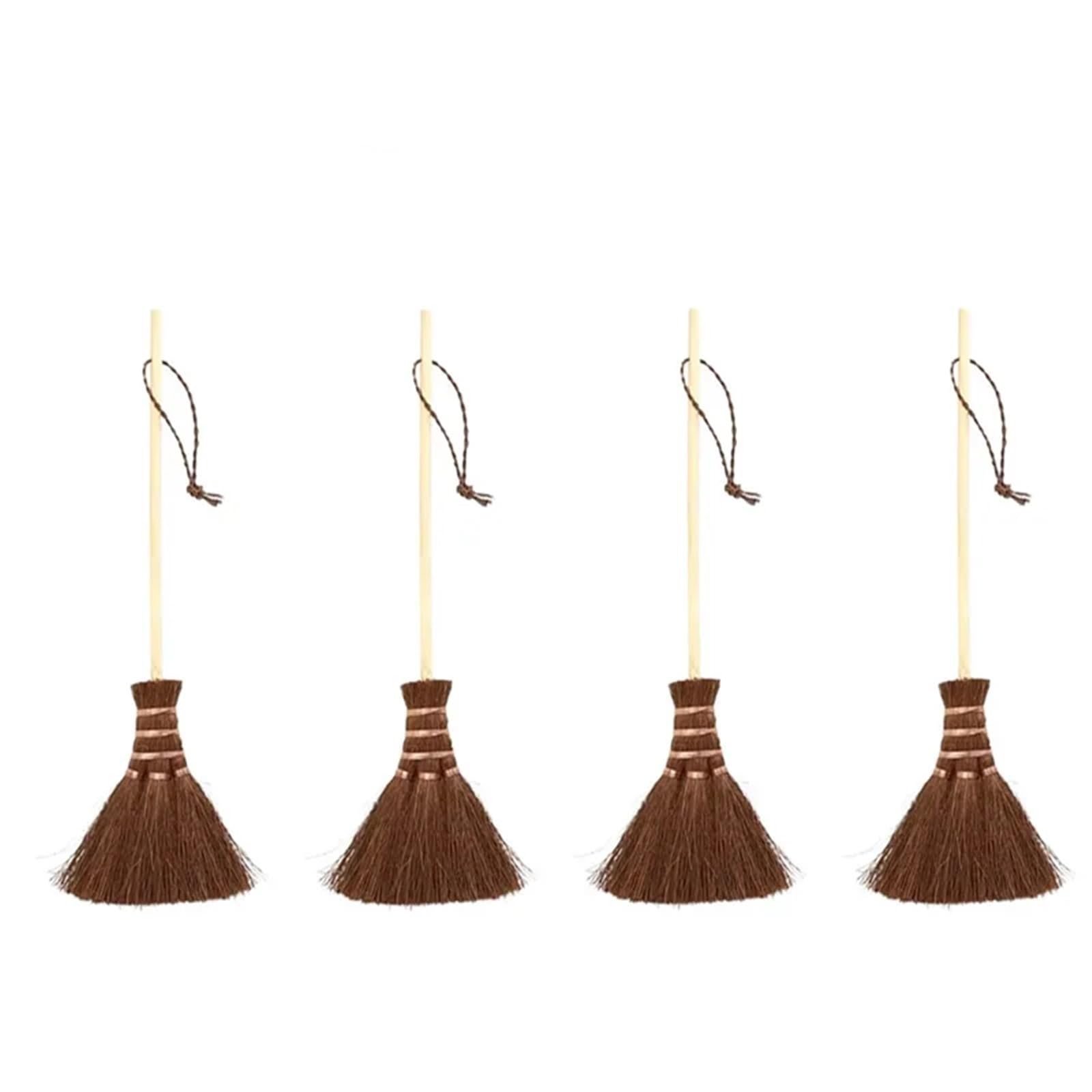 Palm Broom 1-10PCS Mini Soft Hair Brooms Wood Floor Sweeping Straw Braided Keyboard Brush Witch