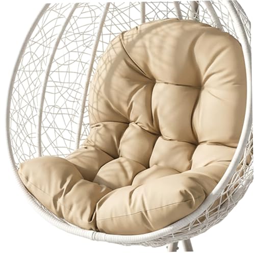 Ameble Cojín de Repuesto para Silla Colgante Egg Chair, Resistente al Agua, con Acolchado Grueso para sillas Colgantes de Patio, balcón y jardín - Khaki Egg, Repuesto, Colgante