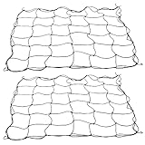 HOMEANING 2 Pack Grow Tent Net Trellis Netting 4x4Ft Elastic Trellis Netting Includes 8 Iron Hooks Flexible Net Trellis for Grow Tents a Total of 36 Holes (Black)