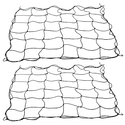 HOMEANING 2 Pack Grow Tent Net Trellis Netting 4x4Ft Elastic Trellis Netting Includes 8 Iron Hooks Flexible Net Trellis for Grow Tents a Total of 36 Holes (Black)