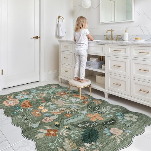 image for HY HAO YUN LAI 4x6 Living Room Area Rugs: Washable Farmhouse Nursery K