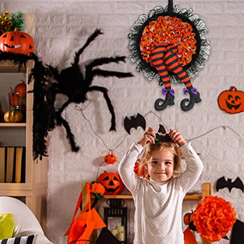 Halloween bruxa,pernas bruxa artesanal - Guirlandas Halloween para a porta da frente do lado fora, e