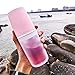 Sport Borosilikat Trinkflasche Glas Wasserflasche, Isolierte Doppelwandig Glasflasche Auslaufsicher | BPA Frei | Hochwertiges Borosilikat Glas mit Hülle für Büro Reisen Outdoor 320ml (Rose)