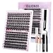 ZZRLQJ Lash Cluster Kit, 532 Pcs, 60D+80D 3D Effect, Self Grafting Duo Hair Glue Remover Set, 1 Count (Pack of 1)