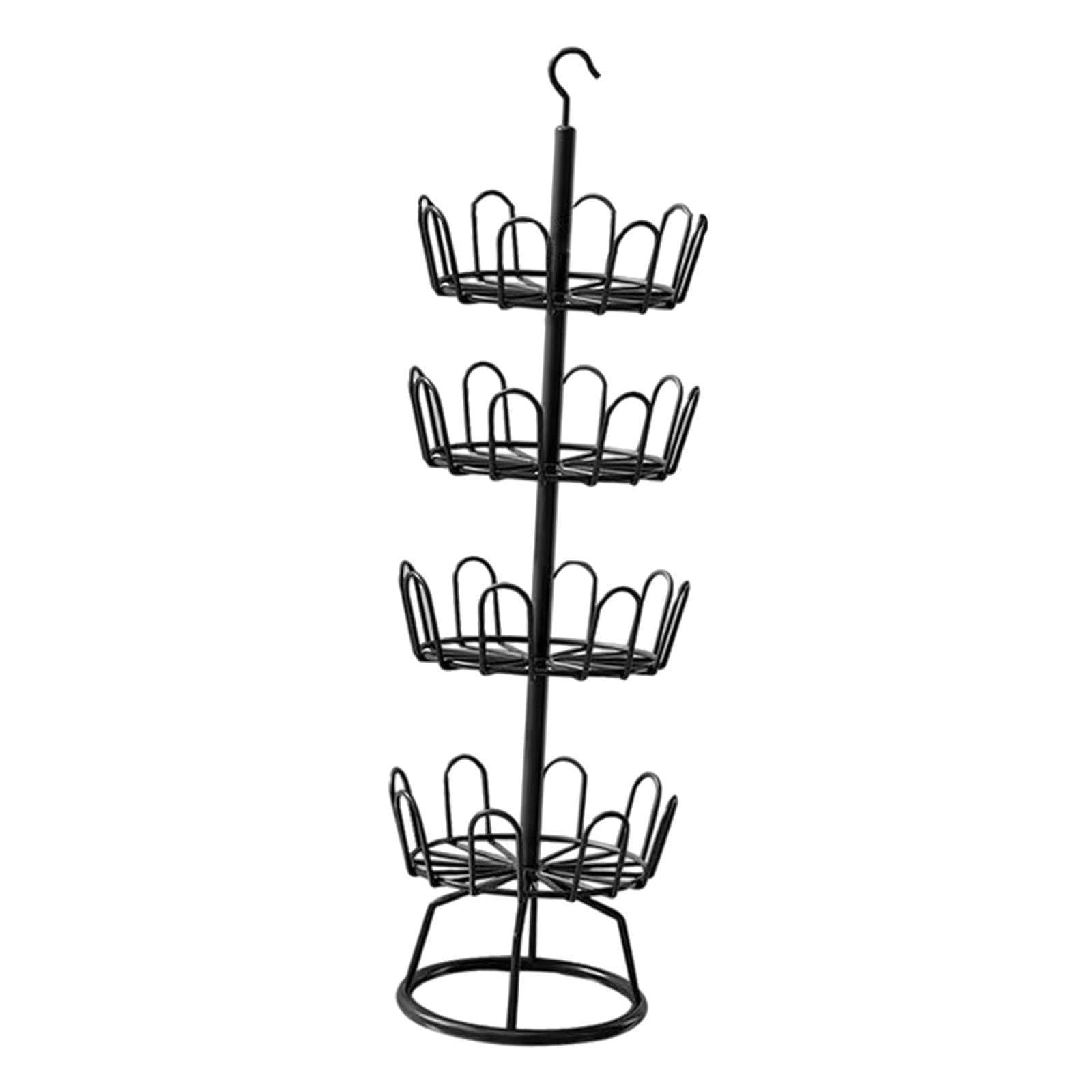 Milageto Drehbares Schuhregal, Schuhaufhänger, Mehrzweck-Schuhregal, Robustes rundes Schuh-Organizer-Regal, Schuhbaum-Regal für den Innen- und Außenbereich im, Schwarz