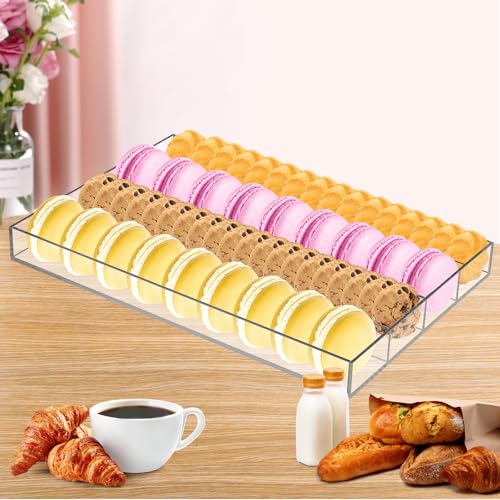 BAOSHISHAN Présentoir à Macarons en Acrylique avec 4 Fentes Présentoir à Biscuits en Acrylique Transparent pour Les fêtes à Domicile Présentoir à...