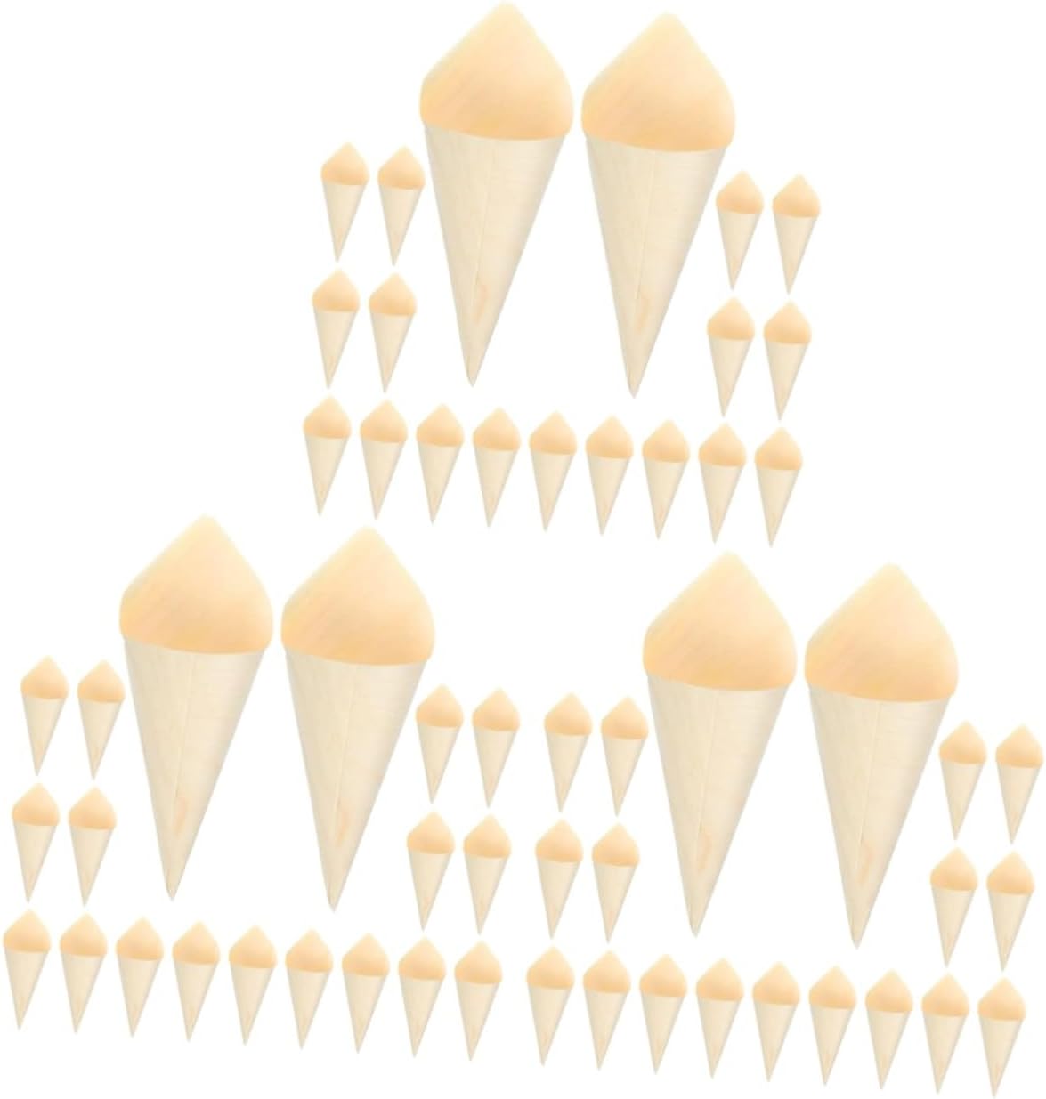 SOLUSTRE 300pcs Wooden Ice Cones Disposable Food Holders Stylish Dessert Slices