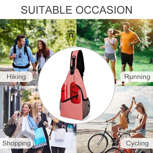 Bolso Sling Crossbody Casual para Senderismo Rojo miniatura 6