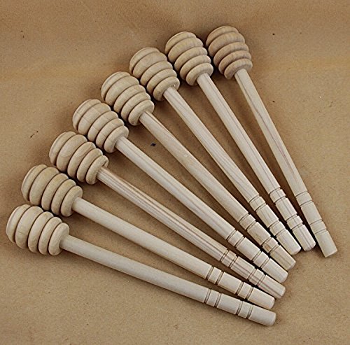 Lot 8 Pieces (6 Inch) Wood Honey Dipper Stick Server For Honey Jar Dispense Drizzle Honey New #TOP21