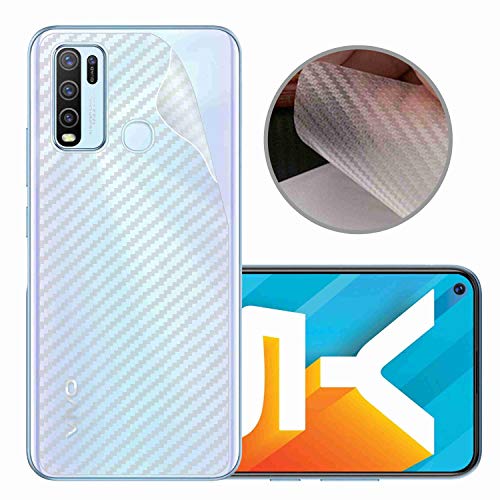 Image of Compatible with Vivo Y50 Back Screen Protective Film Carbon Fiber Skin Transparent Screen Guard Sticker