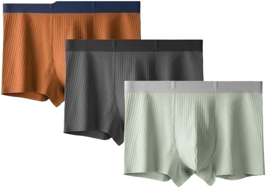 Men's Underwear Long Staple Cotton Flat Angle Shorts Breathable Mid Rise Solid