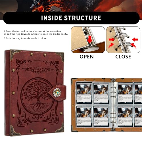 Image of DUROTAN Card Binder 4-Pocket,Premium Trading Card Binder | Double Sided Pocket Collection Binder,Collector Album,Card Holder Holds 240 Cards for MTG,TCG,Yugioh,Game Cards