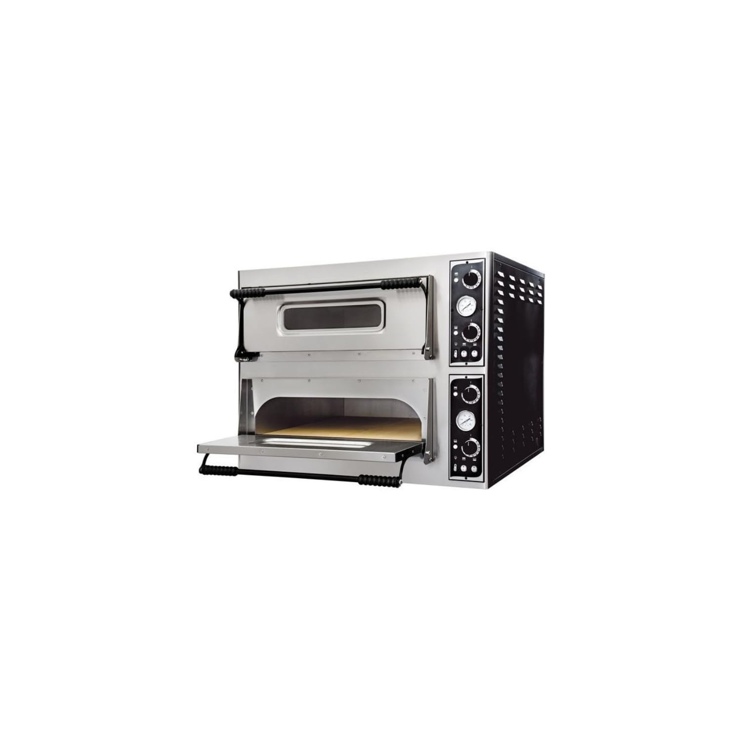 Forno per pizza elettrico professionale PRISMAFOOD – 8 Pizze Ø32 cm – Doppia Camera – Pavimento in pietra refrattaria – 9,4 kW