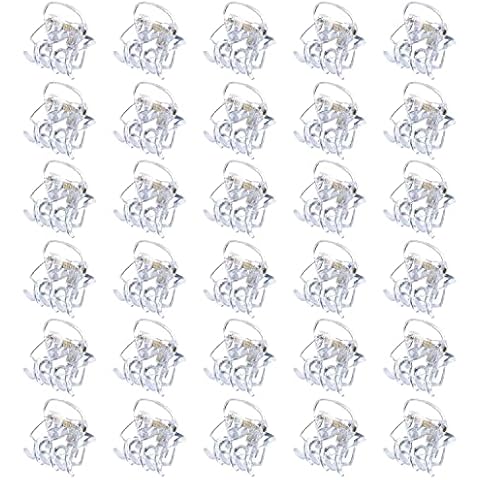 30Pcs Mini Hair Clips, Plastic Hair Claws Small Hair Claw Clips Clamps Non Slip Hair Claws Pins Clamps Hair Accessories for Girls and Women(Clear)… Cover