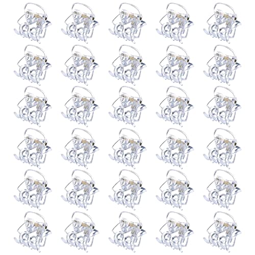 30 Stück Mini-Haarspangen, Kunststoff-Haarkrallen, kleine Haarkrallen, Klemmen, rutschfeste Haarkrallen, Pins, Haar-Accessoires für Mädchen und Frauen (transparent)… Cover