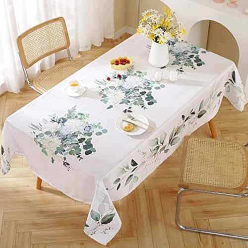 Nappe rectangulaire Eucalyptus Aquarelle 140x280 pour grand repas - 2